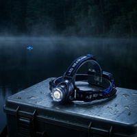 Senter Kepala LED 4-in-1, Dapat Diisi Ulang, Super Terang, Sinar Lebar, Taktis, Portabel, Tahan Air, Lampu Camping