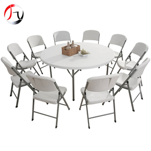 Bán Buôn <span class=keywords><strong>Stackable</strong></span> Chân Trắng Ngoài Trời Mật Độ Cao Polyethylene Nhựa Vòng Bảng - Product Image 1