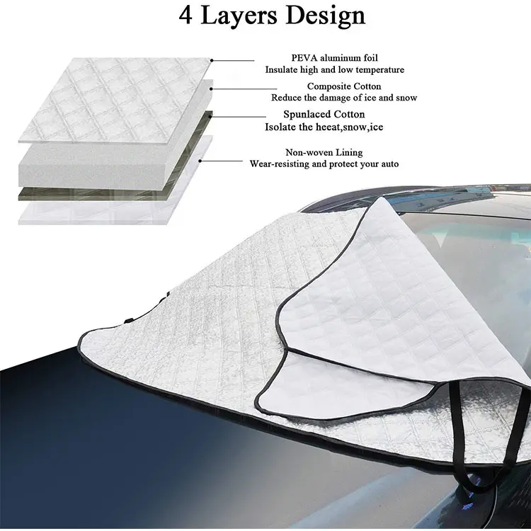 ส่งเสริมการขายรถ 4 ชั้นกระจก Sun Shade Protector ฤดูหนาวหิมะปกคลุม