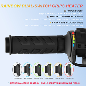 Calentadores de Manillar para <span class=keywords><strong>ATV</strong></span> de Invierno, 12V, 22mm, de Goma, con 5 Niveles de Calefacción y Doble Interruptor para Conducción en Clima Frío - Product Image 2