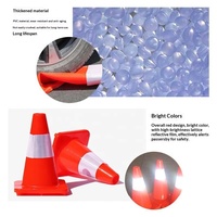 Cône de signalisation routière en PVC rouge flexible et réfléchissant de 280 mm, OEM ODM ENGINEER, pour parking