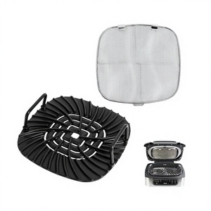 Poêle à griller carrée en aluminium moulé sous pression avec revêtement céramique, portable et antiadhésive, adaptée aux appareils <span class=keywords><strong>Ninja</strong></span> Foodi AG300/AG400 - Product Image 1
