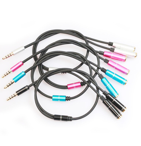4 poli di metallo In lega di Alluminio 1 maschio a 2 femmina audio microfono splitter <span class=keywords><strong>Jack</strong></span> Da 3.5mm <span class=keywords><strong>aux</strong></span> Audio Splitter adapter - Product Image 4