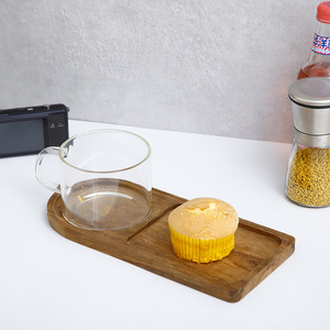 Plateau rectangulaire en bois de style japonais, en bambou, design simple, pour tasses à thé, collations, pain, pâtisseries, gâteaux, repas à la maison - Product Image 5