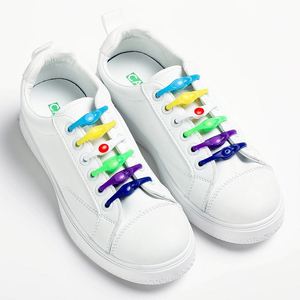 Lazy Shoelaces Trendy No-Tie Silicone <b>Elastic</b> <b>Laces</b> Buckles Color-Coordinated Innovative Creative Stretch <b>Laces</b> - Product Image 1