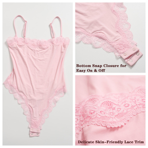 Body string sexy pour femme avec bordure en dentelle, bretelles réglables, sensation seconde peau, entrejambe à boutons-pression, coupe haute, sans couture, pour superposition quotidienne - Product Image 4