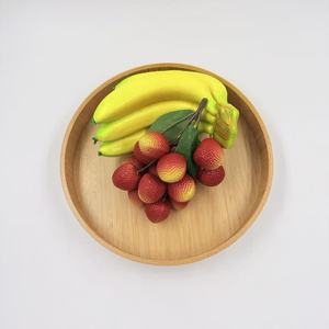 Bamboo <b>Round</b> <b>Serving</b> <b>Tray</b> 30.5 Cm Wooden Pattern For Home Fruit Dessert Coffee Use - Product Image 2