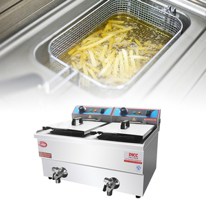 Freidora Eléctrica de Acero Inoxidable de Doble Tanque para Mostrador, Ecológica, para Cocinas Comerciales y Restaurantes de <span class=keywords><strong>Comida</strong></span> Rápida - Product Image 1