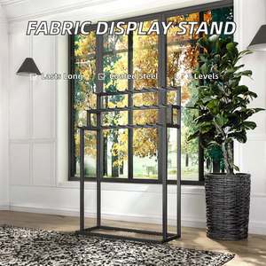 Expositor de muestras de tela IDO Easy Move, soporte metálico móvil para cortinas, expositor de pie para textiles del hogar, mantas, con 3 estantes. - Product Image 2