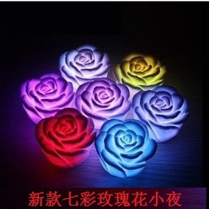 Colorful Rose <b>Night</b> <b>Light</b> Led Tap Control <b>Usb</b> Powered Changed Colors Round Shape Wedding Birthday Gift - Product Image 1