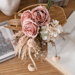 ช่อดอกกุหลาบประดิษฐ์ CallaFloral รุ่น CF01419A ทำจากผ้าพลาสติกถัก สำหรับตกแต่งบ้านและงานแต่งงาน - Product Image 1