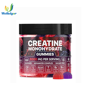 Gommes à la créatine monohydratée 8000 MG par portion 120 unités Complexe avancé Sans sucre Vegan avec L-Carnitine BCAA B6 B12 - Product Image 1