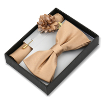 Ensemble de Nœuds Papillon Côtelés Solides pour Hommes en Gros, avec Pochette de Costume en Jacquard de Polyester et Épingle de Revers, Idéal pour Mariages Formels, Anti-Boulochage