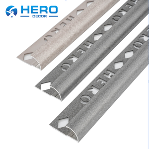 Profili di Fondo Scanalati per Pannelli Decorativi, Finitura Anodizzata Grigia, Bordi per Piastrelle a Forma di R, Striscia Angolare Impermeabile e Durevole - Product Image 1