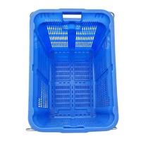 Caisse en plastique avec poignées métalliques, ventilée, empilable, réutilisable, boîte de rangement pour fruits et légumes