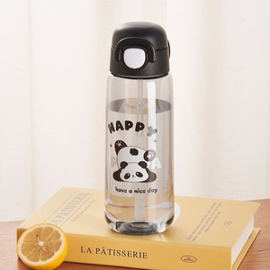 Garrafa de Água Infantil de Policarbonato PC com Canudo e Tampa Flip de 600ml, Design de Panda Fofo, Personalização de Logo, Atacado OEM, Copo Escolar para Crianças - Product Image 4