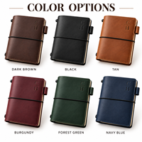 Carnet personnalisé A6 rechargeable avec couverture en cuir, monogramme personnalisé, journal de voyage avec boucle pour stylo et poches