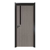 Porte intérieure moderne en aluminium et bois, design contemporain, panneau moulé en MDF mélaminé, à bas prix.