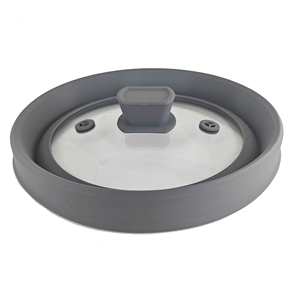 כיסוי מיקרוגל פלטת מיקרוגל סיליקון קריסה צלחת מיקרוגל כיסוי עם זכוכית עבור מזון splatter מגן שחור 9 אינץ' - Product Image 6