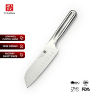Couteau Santoku en acier inoxydable ultra-affûté de 5 pouces, fabrication OEM ODM de haute qualité, prix d'usine
