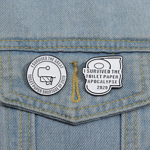 <span class=keywords><strong>Papier</strong></span> toilette émail broche dessin animé broche revers Badge bijoux cadeau pour amis enfants sacs en gros - Product Image 1