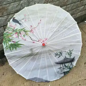 Alte gerade Bambus öl Papier Sonnenschirm Hochzeits bevorzugung Geschenk japanische Seide Holz Regenschirm benutzer definierte bunte Öl Papier Regenschirm