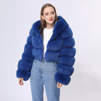 En gros D'hiver Dames Naturel Véritable Renard Rouge Manteau De Fourrure De Luxe