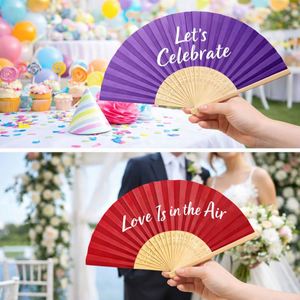 Custom Logo Portable Paper Folding Hand Fan Natural Wooden Handle Spanish Style for <b>Summer</b> Events - Product Image 3