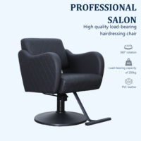 Fauteuil de Barbier Professionnel pour Salon, Montage Rapide, Dossier, Emballage Compact, Siège de Coiffure en Cuir PU avec Relevage Hydraulique pour Salons de Beauté et Spas