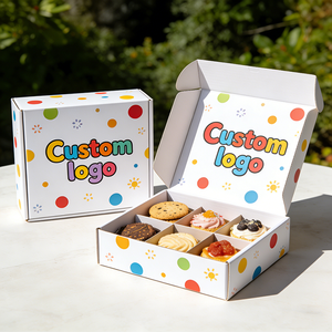 Boîte d'emballage pour pâtisserie avec logo personnalisé, design élégant, 6 compartiments individuels, séparateurs, vente en gros, boîte à biscuits - Product Image 4