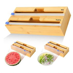 <b>Kitchen</b> Drawer Organizer <b>Wrap</b> Dispenser 2 in 1 <b>Wrap</b> Dispenser with Cutter and Labels - Product Image 2