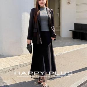 ชุดเดรสผู้หญิงไซส์ใหญ่รันฉี เสื้อสีเทา กระโปรงสีดำ เอวเข้ารูป คอสูง สีพื้น ผ้าเรยอน - Product Image 3