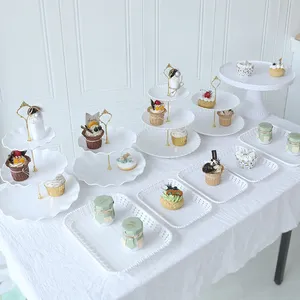 Supporto multistrato per Dessert con crostate di frutta e uova da esposizione per torta con Layout di vassoio Dim Sum set di 10 pezzi per il compleanno di nozze