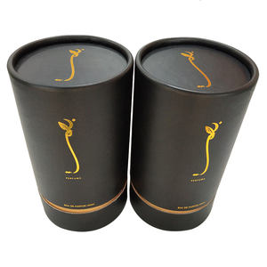 Cilindro de papel kraft reciclable de alta calidad, material de espuma EVA, impresión en lámina dorada para empaque de tubos de perfume. - Product Image 1