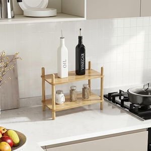 Organizer da Scrivania Espandibile in Bambù, Ripiano <span class=keywords><strong>per</strong></span> Armadio da <span class=keywords><strong>Cucina</strong></span>, Scaffale <span class=keywords><strong>per</strong></span> Casa, Ufficio, Bagno, Regalo di Inaugurazione Casa - Product Image 6