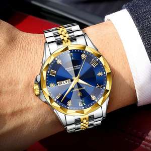 Reloj de pulsera POEDAGAR 698 de lujo para hombre, original, resistente al agua, luminoso, con fecha, día de la semana, de acero inoxidable, de cuarzo. - Product Image 5