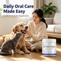 Poudre dentaire probiotique personnalisée Geerlun pour chiens, riche en protéines, complément de soin buccal, réduit l'accumulation de plaque dentaire, favorise une haleine fraîche