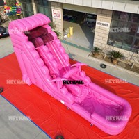 Toboggan aquatique gonflable commercial de qualité commerciale rose, fabrication sur mesure, prix, avec piscine pour les fêtes d'adultes