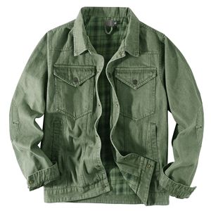 Men's Plaid Flannel Casual <strong>Jacket</strong> European and American <strong>Denim</strong> <strong>Jacket</strong> OEM - Product Image 6