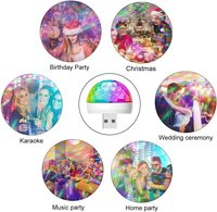 Luz Estroboscópica RGB para DJ, Mini Lámpara de Ambiente Disco, Proyector LED USB con Luz de Estrellas para Interiores de Auto