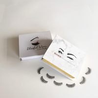Boîte en papier rigide pour emballage de cils, avec logo personnalisé imprimé, écologique, avec laminage mat UV pour offrir en cadeau