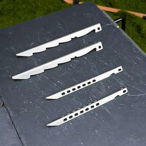 Titanium Alloy Ground Nail for Outdoor <b>Tents</b> <b>Canopies</b> Camping & Snow Use-V-Shaped Design - Product Image 1
