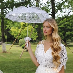 Victorian Lace Photography Prop Custom Ribbon Umbrella, Gothic Vampire Parasol for Wedding Bouquet Romantic Decor - Product Image 2