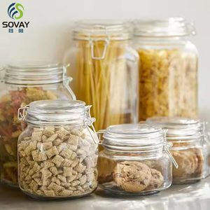 Nhà Máy Outlet Kín <span class=keywords><strong>Jar</strong></span> Kẹp Nắp Lọ Thủy Tinh Mật Ong <span class=keywords><strong>Jar</strong></span> Container Snack Chai Thủy Tinh Với Khóa Kín - Product Image 4