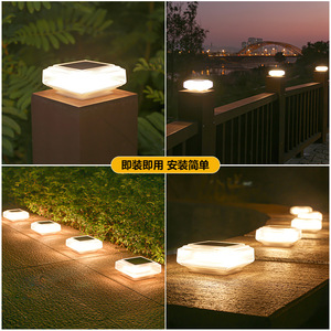 Lámpara Solar de Pilar LED para Exteriores, Impermeable, para Patio, Villa, Montaje en Pared, Cuerpo de Plástico, 50000 Horas de Duración - Product Image 4