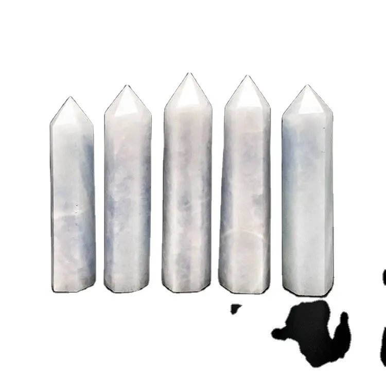 Natural Crystal Healing Stone Celestite Tower Cheap Price Polished Crystal Blue Calcite Wand Point for Decoration