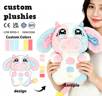 Usine de jouets en peluche : Vache pastel personnalisée, peluches douces, poupées en peluche douces et moelleuses, personnalisables avec votre marque/identité personnelle