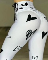 Leggings de fitness pour femmes avec cordon de serrage, imprimé cœur sexy, effet push-up des fesses, motifs personnalisés, prix le plus bas