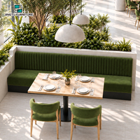 Ensemble de banquettes d'angle pour restaurant en velours vert foncé, tables à manger en forme de L, personnalisables, OEM, vente en gros, usine chinoise