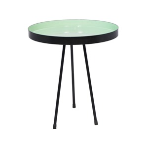 Modern Nordic Indoor Living Room Bedroom Furniture Colorful <b>Tray</b> with Black Metal Frame <b>Round</b> Coffee Side <b>Table</b> for Villa Use - Product Image 1